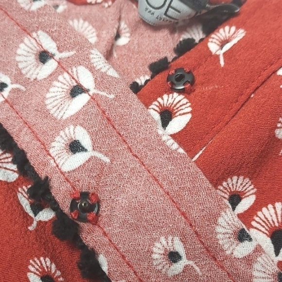 Loft Women's Floral Dandelion Romper Sleeveless Burn Orange Size Small - Picture 11 of 15